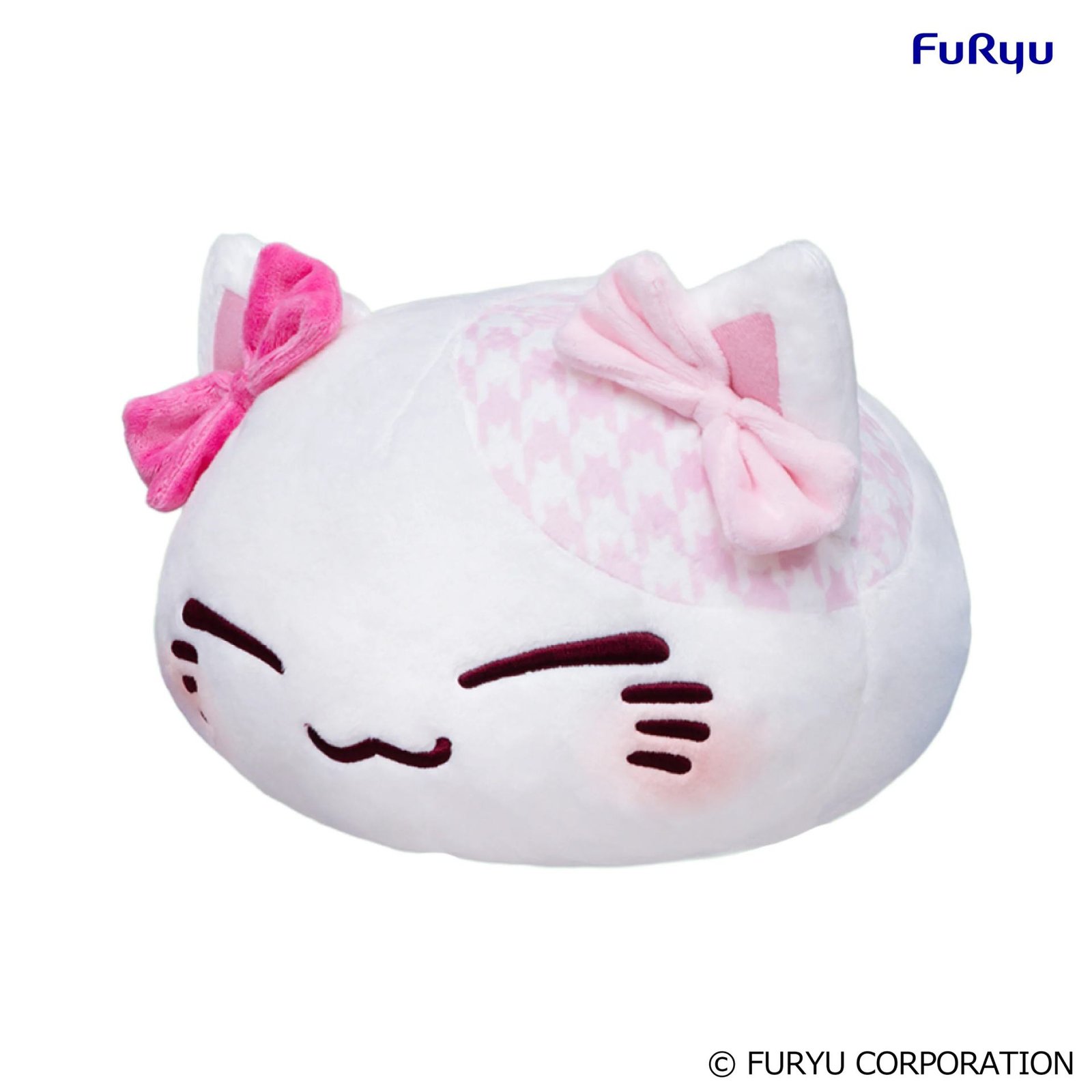 Peluche nemuneko cat ribbon pink big